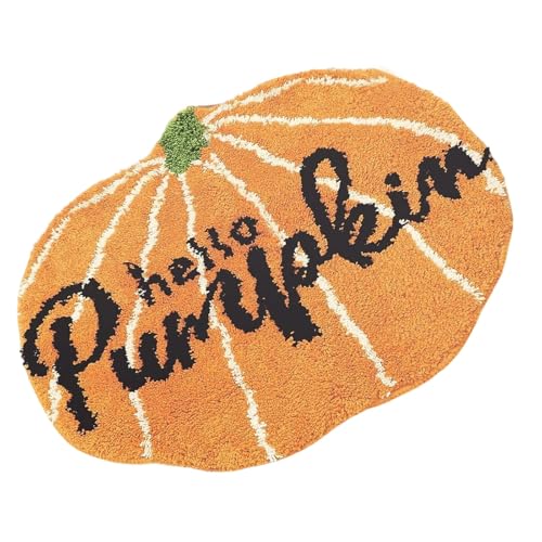 Ghosts of Halloween Fußmatte mit Kürbismotiv für Halloween und Thanksgiving, 50 x 80 x 1 cm, Kunstwollteppich für den Herbst von Fycakly