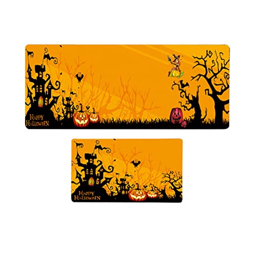 Halloween Kuscheldecke Halloween rutschfeste Fußmatten für den Innen- Außenbereich, dekorative Fußmatten, 2-teiliges Set von Fycakly