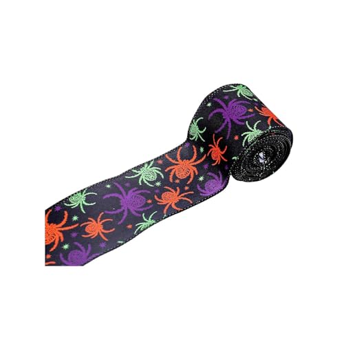 Halloween Party Dekorationen Halloween-Druckband für Partydekorationen, dekoratives Stoffband, perfekt für Veranstaltungen und Feiern (B, 6.4cm) von Fycakly