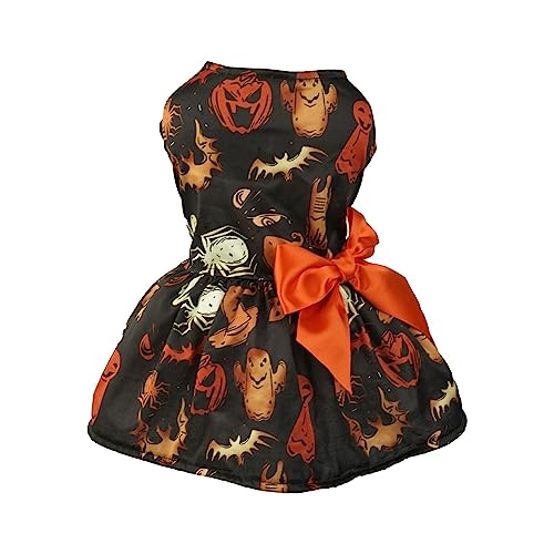 HalloweenKostüm für Hunde Halloween Heimtierbedarf Hundekleidung Haustier Hundekostüm Fledermausrock Kürbisfest (A, One Size) von Fycakly