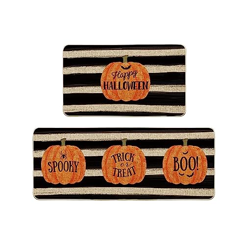 Herbst Fussmatte 2-teiliges rutschfestes Küchenmatten-Läufer-Teppich-Set, Fußmatte, Happy Halloween-Fußmatten, Teppichboden für den Innenbereich Herbst Fussmatte 2-teiliges rutschfestes Küchenmatten-Läufer-Teppich-Set, Fußmatte, Happy Halloween-Fußmatten, Teppichboden für den Innenbereich von Fycakly