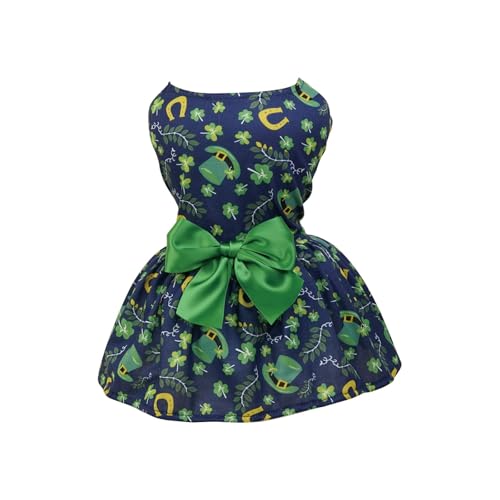 Fycakly Hunde Klamotten Haustier-Hundekostüm St. Patrick's Day, süßes Sommerkleid, Haustierbedarf, Hunderock, Haustierkostüm St. Patrick's Day, Haustierkostüm für kleine und mittelgroße Hunde (C, XL) von Fycakly