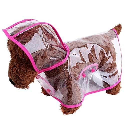 Hunde Klamotten Haustier-Regenmantel, Hunde-Regenponcho mit Hut, kleine mittelgroße Hundekleidung, regenfeste Regenausrüstung für den Außenbereich, transparent, einfacher Stil, einfach an- (XS) von Fycakly