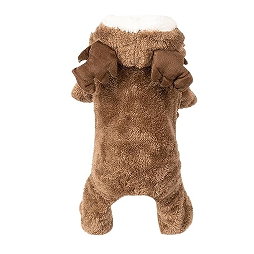 Fycakly Hunde Klamotten Welpenkleidung Kühe Hundekleidung Rinderkleidung Rollenspielkleidung Heimtierbedarf Winterpyjamas Overalls Hundewolljacken (D, XS) von Fycakly