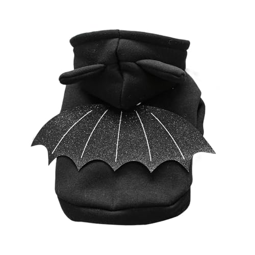 Hunde Kleidung für Kleine Hunde Halloween-Haustierkostüm, Fledermaus-Kapuzenpullover für Hunde Katzen, Polyester, süßes, warmes Outfit für Cosplay-Partys im Innen- Außenbereich (Black1, 25x18x1cm) Hunde Kleidung für Kleine Hunde Halloween-Haustierkostüm, Fledermaus-Kapuzenpullover für Hunde Katzen, Polyester, süßes, warmes Outfit für Cosplay-Partys im Innen- Außenbereich (Black1, 25x18x1cm) von Fycakly