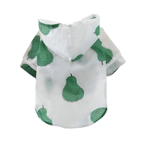 Fycakly Hunde Kleidung für Kleine Hunde Haustier-Sonnenschutzkleidung für den Sommer, mit Kapuze, für Hunde und Katzen, leicht, atmungsaktiv, Outdoor-Kleidung (A, 25cm) von Fycakly