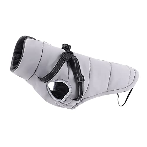Fycakly Hunde Kleidung für Kleine Hunde Haustierkleidung Hundekleidung Baumwollkleidung Weste Winter Warme Britische Baumwolle Teddy Warme Jacke (Grey, XXL) von Fycakly