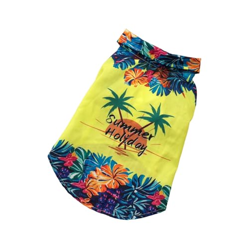 Fycakly Hunde Kleidung für Kleine Hunde Hundehemd, Sommer-Haustierkleidung, Polyester, lässiges Strandhemd für Hunde, stilvoll, bequem, leicht, atmungsaktiv (B, 35x40x1cm) von Fycakly