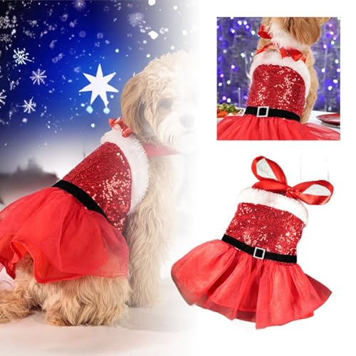 Hunde Kleidung für Kleine Hunde Weihnachtsfeier-Abendkleid für Haustiere, Weihnachtskostüm für Haustiere, Weihnachtshochzeitskleid für Hunde und Katzen, Kostüm für Katzen und Welpen, (A, S) von Fycakly