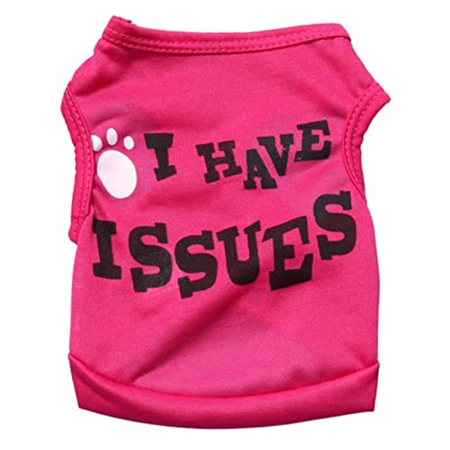 Fycakly Hundekleid Mode-Haustier-Weste-Sommer-atmungsaktive Bequeme Text-Muster-Hundekatzen-Kleidung (L) von Fycakly