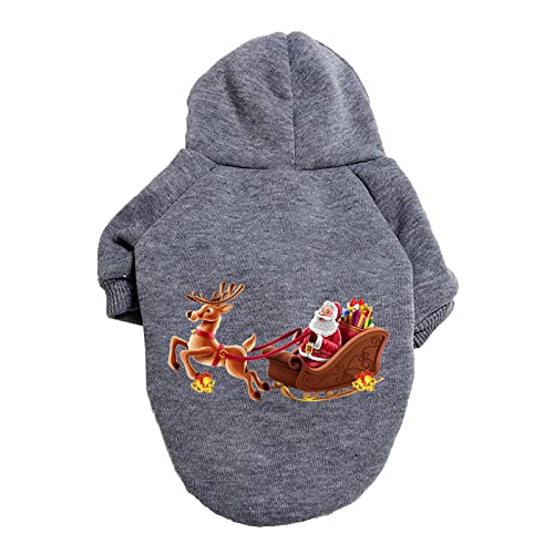 Fycakly Hundekleider Weihnachten Weihnachten Deer Santa Hundepullover Hundekleidung Kostüm Haustierkostüm Haustierkostüm (Grey, 8XL) von Fycakly