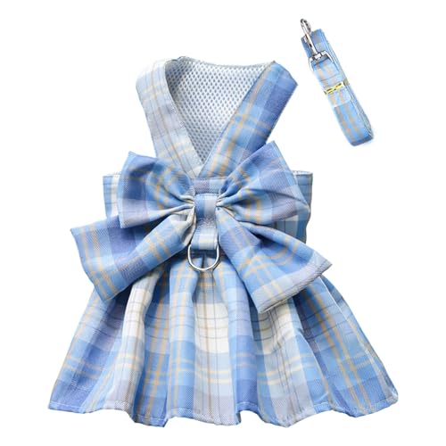 Hundekleidung Kleine Hunde Haustier Plaid Rock Brustgurt Traktion Seil Walking Hund Katze Weste Kleidung liefert (C, M) von Fycakly