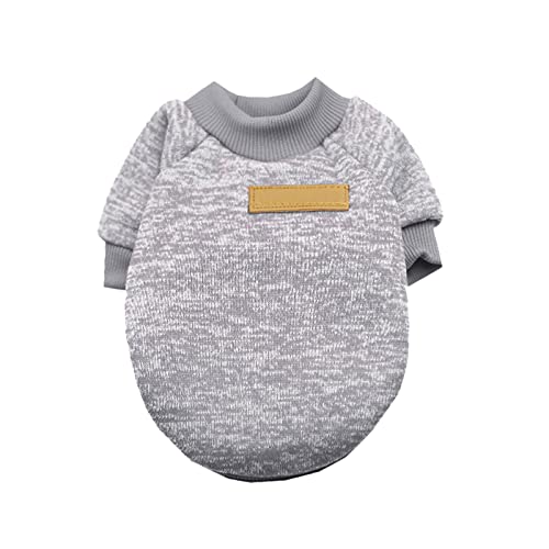 Fycakly Hundekleidung Kleine Hunde Hundepullover Klassischer Warmer Haustierpullover Haustierhundekleidung Strickwaren Warmer Hundepyjama für kleine Hundewelpen Winter-Hündchen-Sweatshirt (Grey, XS) von Fycakly
