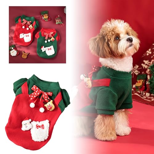 Hundekleidung Kleine Hunde Weihnachtskleidung für Hunde, warme Weihnachtskleidung, Katzenkleidung, dicker Plus-Samtpullover, Haustierkleidung, Weihnachtskleid, Haustier-Weihnachtskleidung, (A, XL) von Fycakly