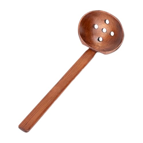 Japanischer Suppenlöffel, Ramenlöffel aus Holz, Hot Pot mit langem Griff, Schildpattlöffel, Servierlöffel aus Holz für Familienrestaurants, Ramen, Abschäumlöffel oder (Brown2, 7cmX21. 5cm) von Fycakly