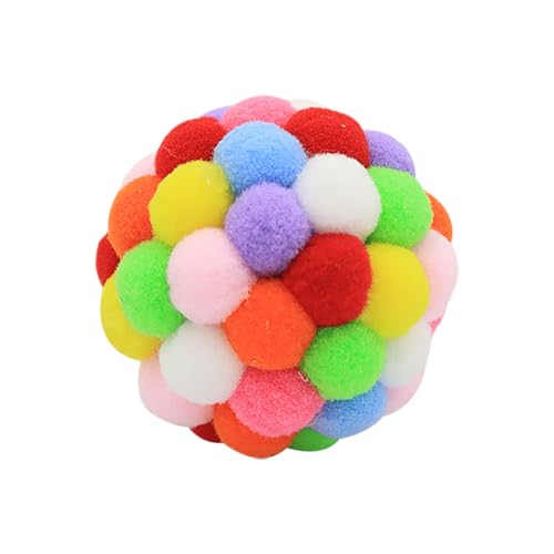 Kauspielzeug Hund Katze mit eingebettetem großem interaktivem Spielzeug für Katzen und handgefertigt bunt (A, 4cm) von Fycakly