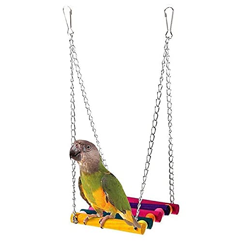 Kauspielzeug Welpen Parrot Toy Set Swing Dangling Wooden Chew Colorful Pet Toys (Multicolor, One Size) von Fycakly