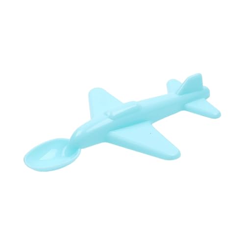 Kleiner Flugzeuglöffel aus Kunststoff, Flugzeug-Geschirr für Zuhause und die Küche, kleiner Löffel in Flugzeugform, tragbares Geschirr buntgeschirr (Blue, One Size) von Fycakly