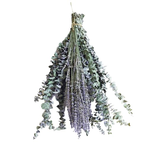 Künstliche Blumen Wie Echt 12 Stück getrocknete, konservierte Stängel Lavendelblütenbündel für die Dusche. 18--Blätterstiele für die Dusche (Green, One Size) von Fycakly