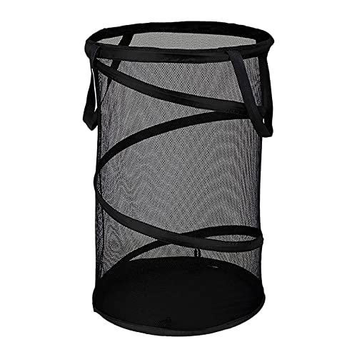 Mesh-Wäschekorb Faltbarer tragbarer Wäschekorb Faltbarer Schmutzwäschekorb Großer Wäschekorb mit Deckel ​​Unterbringung für Textilien​​ (White, One Size) von Fycakly