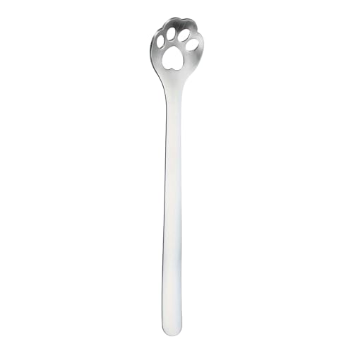 Niedliche Katze Mini Kreativer Kaffeelöffel Edelstahl Löffel Geschenk Kuchen Rühren Zucker Suppe Dessert Teelöffel gourmet Geschirr (White, One Size) von Fycakly