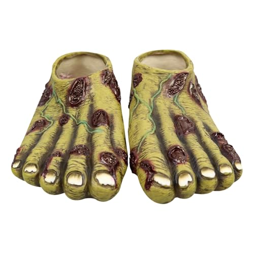 Outdoor Halloween Dekorationen Halloween-Kostüm: Realistisches Set mit Fußbedeckungen und Handschuhen für Verletzungen, Socken und Barfußschuhe für nächtliche Streiche und Cosplay, (A, 30X13CM) von Fycakly