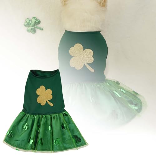 Fycakly Shirts für Hunde Hundekleidung für den St. Patrick's Day, süßes Sommerkleid, Haustierbedarf, Hunderock, St. Patrick's Day, Haustierkleidung für kleine und mittelgroße Hunde (A, M) von Fycakly