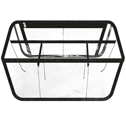 Strandtasche 2023 PVC-verstärktes Fach Mesh Hole Punch Tote zur Aufbewahrung ​​Aufbewahrungskorb Stoff​​ (Black, 30X4X23CM) von Fycakly