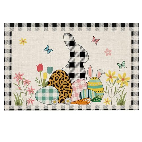 Teppich für Badezimmer Neue heiße Ostern Fußmatten Home Entry Matten Urlaub dekorative Türmatten Teppich 1 (A, 75x45CM) von Fycakly
