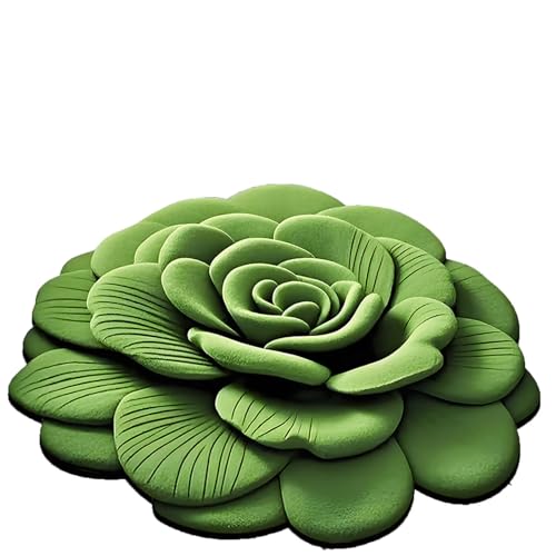 Teppich für Badezimmer Teppich mit elegantem Blumenmuster für Schlafzimmer, Badezimmer und Wohnzimmer. Dekorativ, sauber und stilvoll. Hochwertiges Kieselgurmaterial, perfekt für die (Green, 40X40cm) von Fycakly