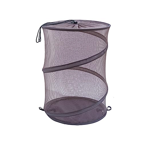 Zusammenklappbarer Netz-Wäschekorb, Faltbarer Korb für schmutzige Kleidung, Aufbewahrungstasche, ideal für Reisen im Kinderzimmer, im Studentenwohnheim ​​Haushaltsboxen Lagerung​​ (Grey, B) von Fycakly