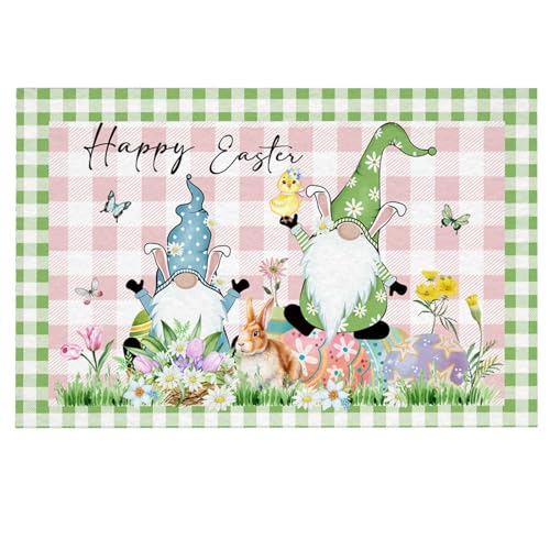 rutschfeste Badematte Neue heiße Ostern Fußmatten Home Entry Matten Urlaub dekorative Türmatten Teppich 4 (A, 75x45CM) von Fycakly