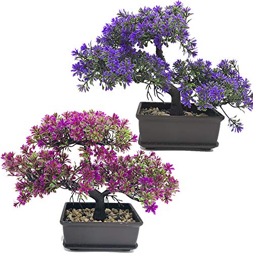 Fycooler Bonsai Kunstpflanze Künstlicher -Baum - Japanische Naturgetreue - Plastik Kunstpflanze für Büro/Fensterbank/Hof Tischdeko Deko-2Pcs von Fycooler