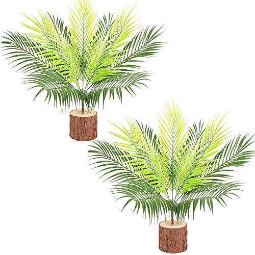 Fycooler Künstliche Areca Palme Pflanzen,Kunstpalme 50CM Künstliches Grün Hawaii Tropische Palmblätter für Balkon Wohnkultur Küche Schlafzimmer Dschungel Hochzeitsdekorationen Zimmerpflanzen (2Pack) von Fycooler