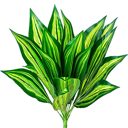 Fycooler Tropische Pflanzen 51cm Gefälschte Künstlich Pflanze Green Taro Stielen Philodendron Kunstpflanze Plastikpflanzen Grüne Blätter Zimmer Pflanzen für Topf Zimmer Büro Dekor von Fycooler