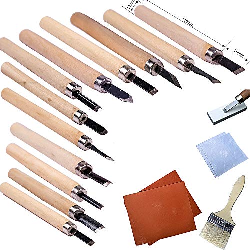 Fycooler Wood Carving Tools Kit,18PCS Professional Wood Carving Tools Set with Grindstones, Professional Hand Carving Knife Tools for Wood, Fruit, Vegetable Carving Sculpture and Wax DIY Craft von Fycooler