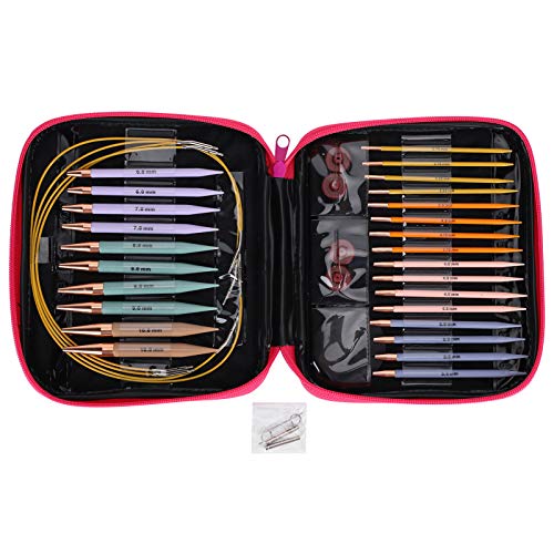 Austauschbare Stricknadeln Set mit Verlängerungskabel, Größen 2,75 mm bis 10 mm, 13 Paar Knitting Tools Rundstricknadeln von Fydun