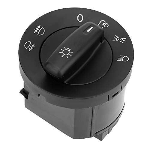 Auto Scheinwerfer Schalter, Fydun 1K0941431N Lichtschalter Scheinwerferschalter ABS Hauptlichschalter Licht Schalter Passend für MK5 MK6 le 2005-2013 (Schwarz) von Fydun