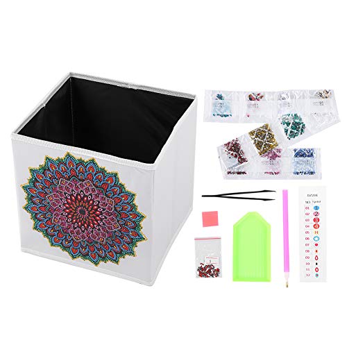 DIY Diamond Painting Kit mit 9,8 x 9,8 x 9,8 Zoll faltbarer Aufbewahrungsbox, 5D Crystal Rhinestones Paint by Number Kits für Kinder und Erwachsene von Fydun