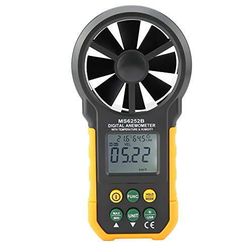 Digital Anemometer, PM6252B Handheld Windgeschwindigkeits LCD Hintergrundbeleuchtung Luftvolumen Messgerät Windgeschwindigkeits Messgerät Feuchtigkeitstemperatur Messgerät von Fydun