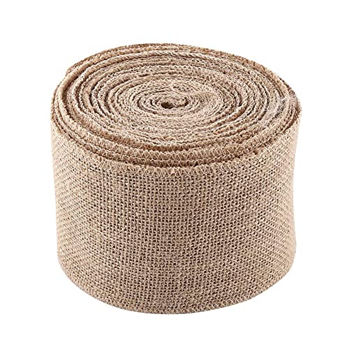 Fydun 10 m Geschenkverpackung Band Sackleinenband, 10 cm breit, gewebt, rustikal, hessisch, Jute, Sackleinen, Tischläufer, Hochzeitsdekoration (10 cm) von Fydun