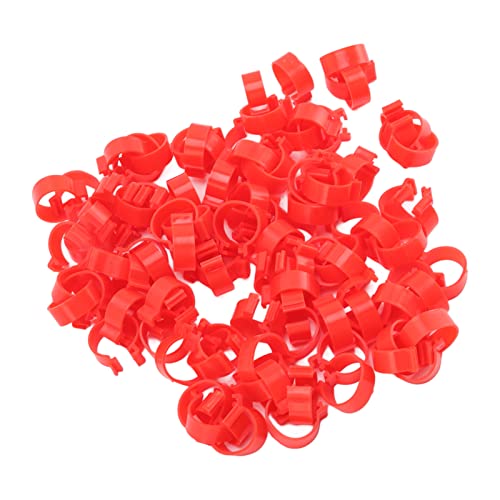 Fydun 100 Stück Geflügelfüße-Ringe, PP-Kunststoff, Wiederverwendbar, Enten-Gänsebein-Ba Zur Identifizierung, Rot, 18 Mm, 0,7 Zoll, für den Heimgebrauch, Multifunktionales Zubehör von Fydun