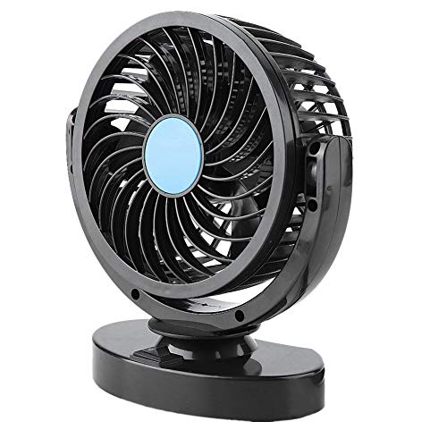 Fydun Auto Ventilator 12V Autolüfter Saugnapf Verstellbar Geräuscharme Kühlung Desk Fan mit Zigarettenanzünderstecker für Auto Fahrzeug Kleinbus Van von Fydun