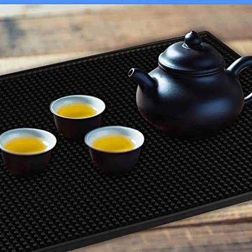 Fydun 2 Pack Black Bar Service Matten wasserdichte Wärme Isolierende PVC -Arbeitsplatten -Überlaufmatten 45x30x1cm von Fydun