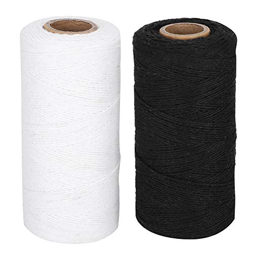Fydun 2 Stück Webfaden 8/4 Kettgarn Webstuhl Kettfaden zum Weben Teppich Wandteppich Decke Muster (Schwarz + Weiß) von Fydun