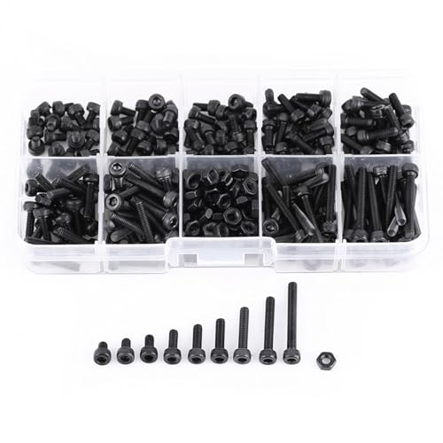 Fydun 280Pcs Box M3 Cap Head Hex Socket Schraube Nuss Set Reparatur Werkzeug Zubehör von Fydun