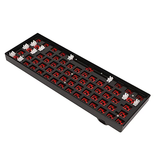 Fydun 61 Tasten Mechanische Tastatur DIY Kit Unterstützung 2,4 G BT 3.0 5.0 Typ C Kabelgebundene Modulare Mechanische Gaming-Tastatur mit RGB, Professionelles Zubehör (Black) von Fydun