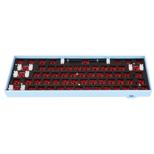 Fydun 61 Tasten Mechanische Tastatur DIY Kit Unterstützung 2,4 G BT 3.0 5.0 Typ C Kabelgebundene Modulare Mechanische Gaming-Tastatur mit RGB, Professionelles Zubehör (Blue) von Fydun