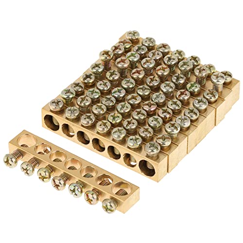 Fydun 7-Loch-Messing Gemahlenen Neutralen Stangenanschluss für PE30 Distribution Box Lighting Cabinet Set von 10 von Fydun