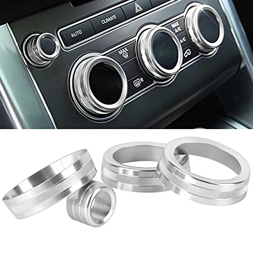 Fydun Auto AC Klimaanlage Schaltknopf Abdeckungen 4 Stück Aluminiumlegierung Air Einstell Verkleidung Control Trim Interior Decor für Sport 2014-2017(Silber) von Fydun